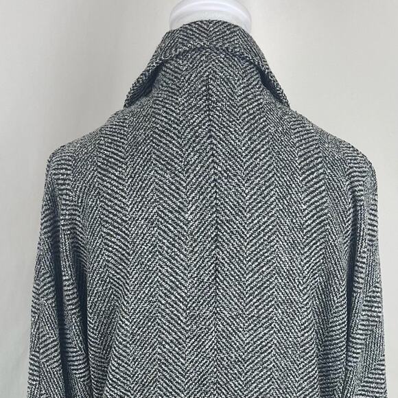 Willow & Clay Black Gray Herringbone Long Oversized Academia Jacket Size XS - Picture 6 of 13